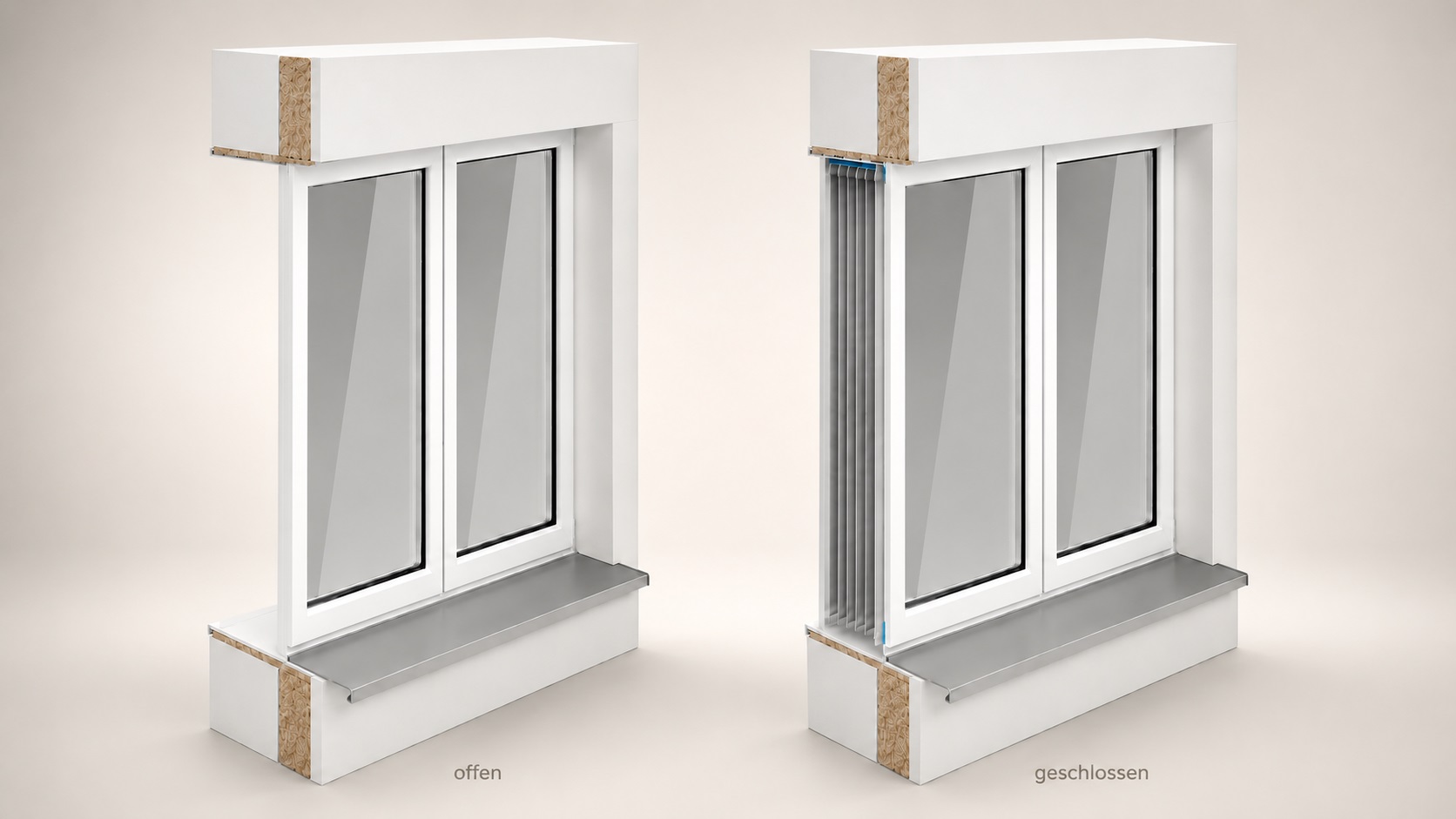 Fenster zu und offen